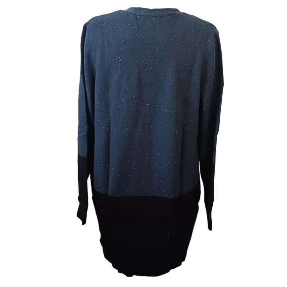 Love Ellie, Size L, Teal & Black Colorblock Knit Duster‎ Cardigan with Pockets - Picture 6 of 13